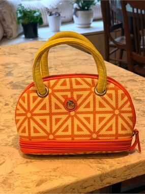 Spartina 449 Yellow and Orange Geometric Cosmetic Dome